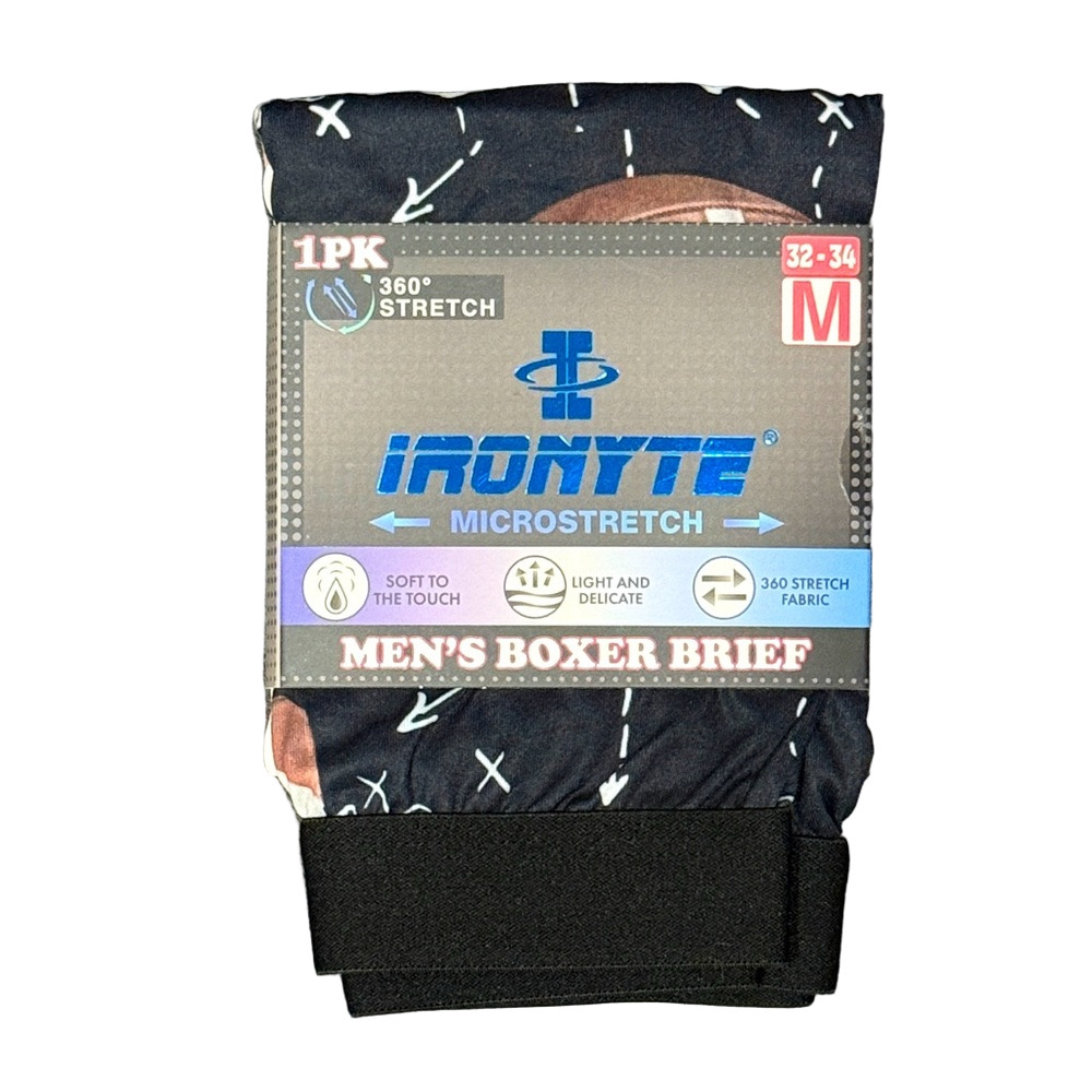 Mens Footballs & Coach's Playbook Boxer Briefs - Size Medium - Ironyte - NWT
